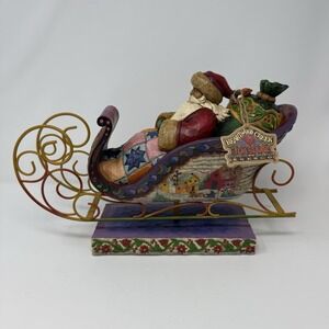 Jim Shore "Delivering Joy" Santa In Sleigh Centerpiece Figurine 2004